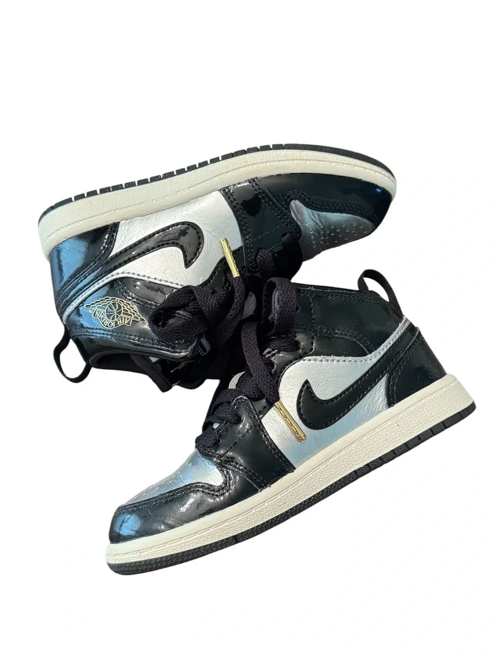 Nike Jordan Mid SE Toddler Boys Black/Metallic Silver Shoes